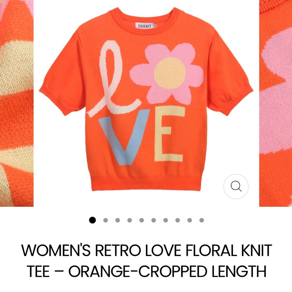 Orange Love Floral Knit Tee